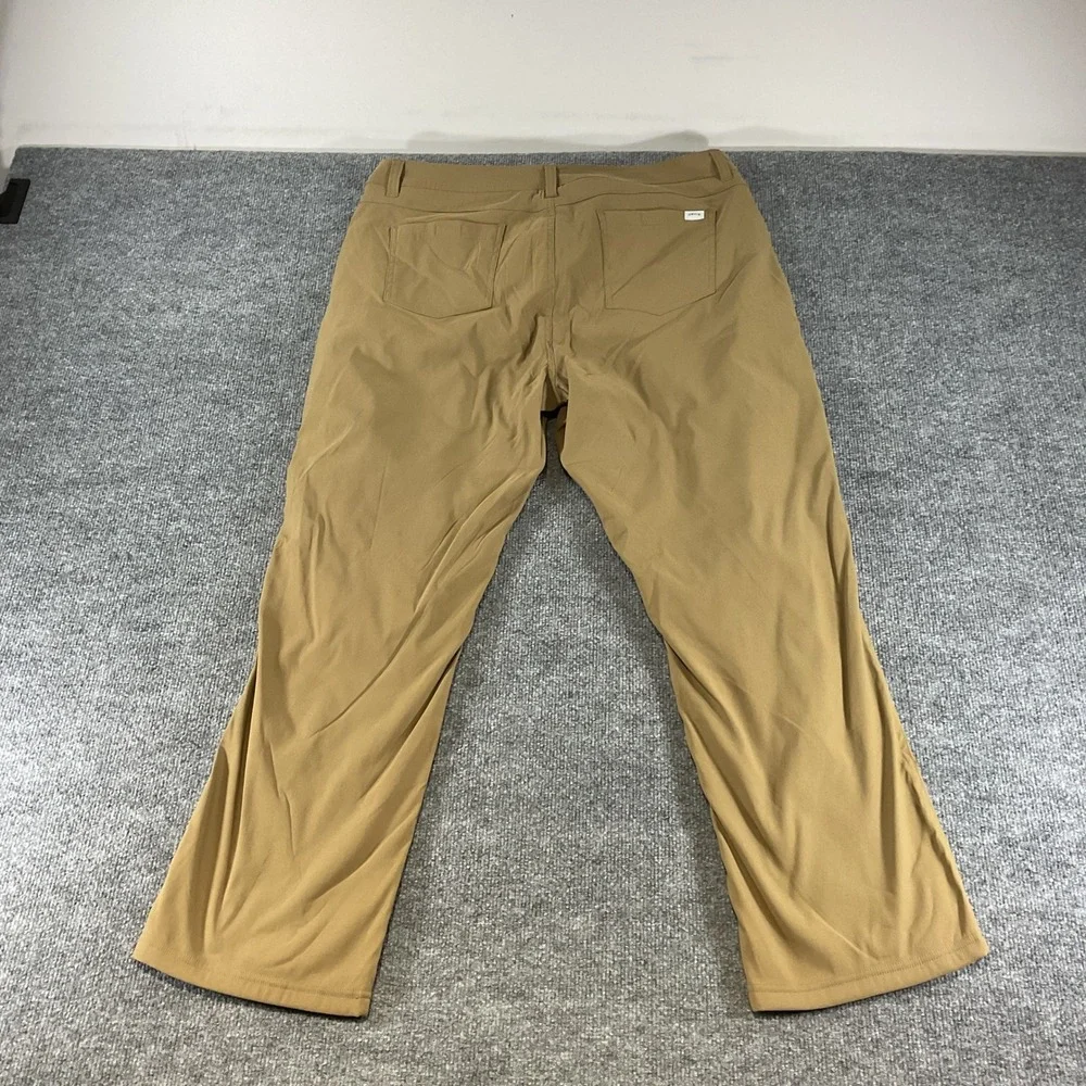Orvis Fleece Lined Pants Mens 38x30 Tan Performance Hiking Outdoor Winter New